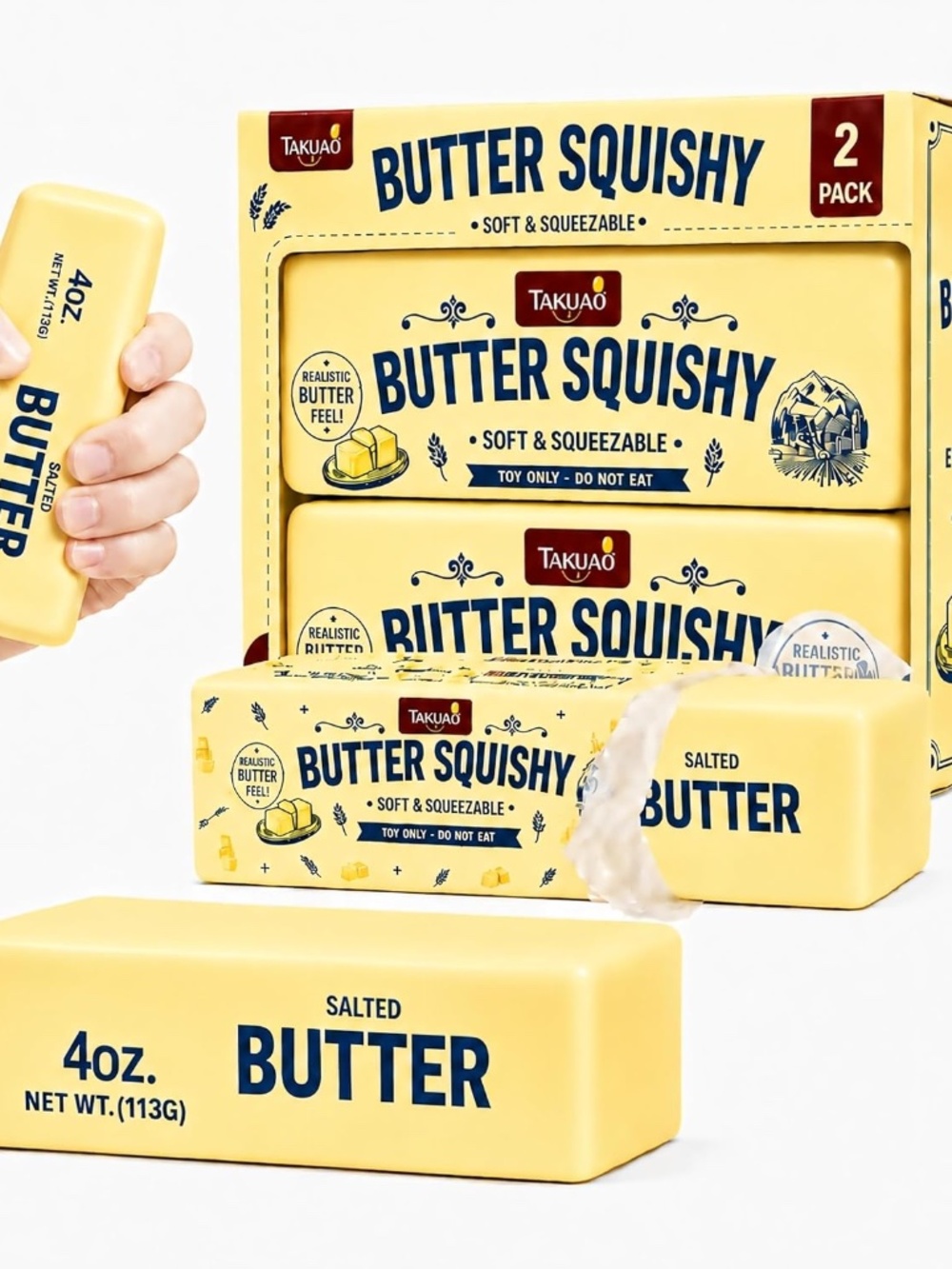 2PCS Butter Squishy Slow Rising Butter Squishy Toy,  Big Squishy Butter Stick 🧈